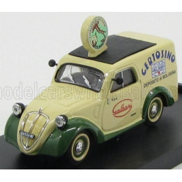 BRUMM FIAT 500B FURGONE VAN VEICOLO COMMERCIALE PUBLICITAIRE GALBANI MELZO MILANO DEPOSITO DI BOLOGNA 1950 - CREAM GREEN 1/43