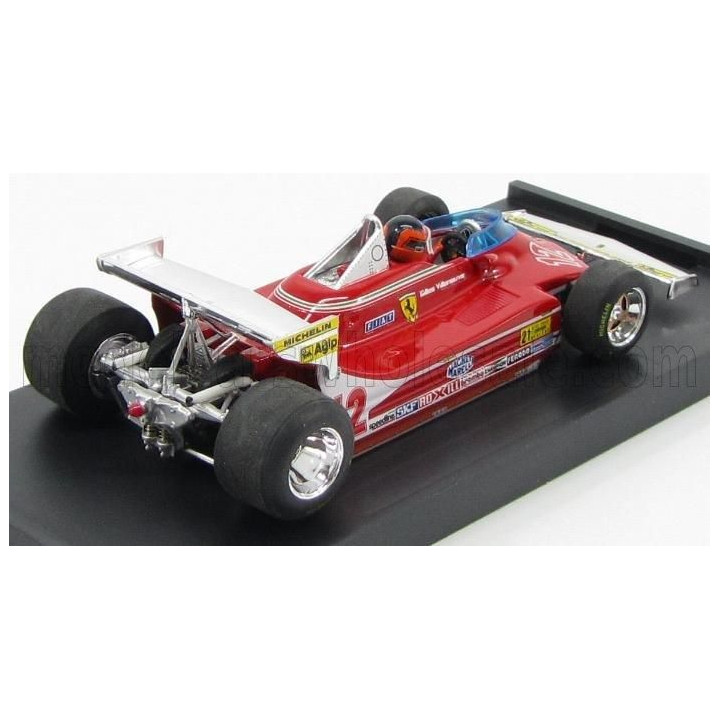 BRUMM FERRARI F1  312T4 N 12 PROVE ALA POSTERIORE OVEST USA GP 1979 GILLES VILLENEUVE + PILOT - RED 1/43