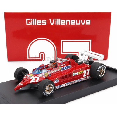 BRUMM FERRARI F1  126CK TURBO N 27 ISTRANA AIRPORT DUEL WITH F104 AIRPLANE 1981 GILLES VILLENEUVE - WITH DRIVER FIGURE - RED 1/4