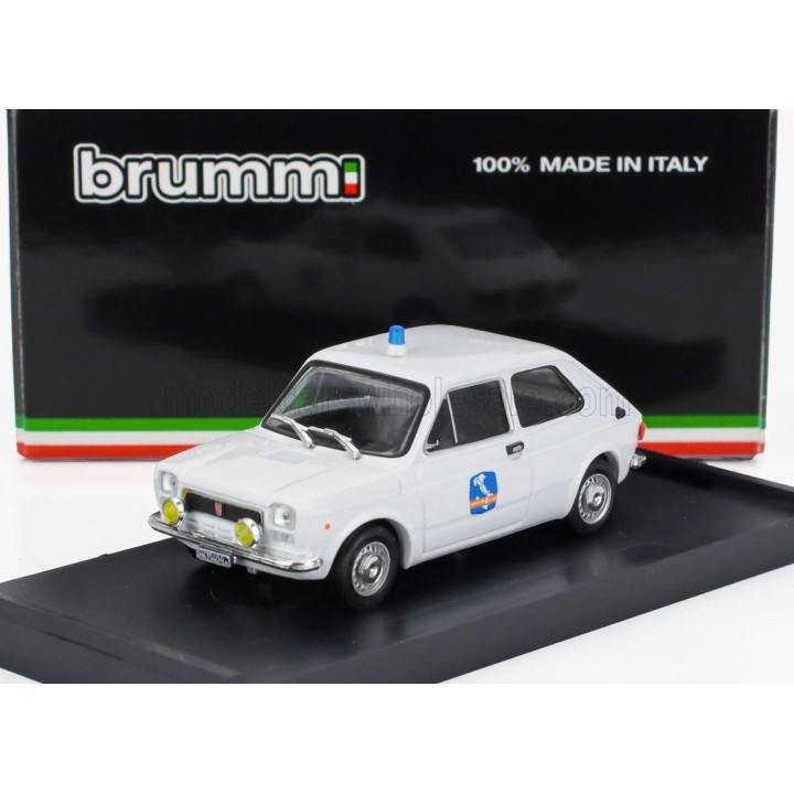 BRUMM FIAT 127 1-SERIES SOCIETA' AUTOSTRADE COMO-CHIASSO 1971 - WHITE 1/43