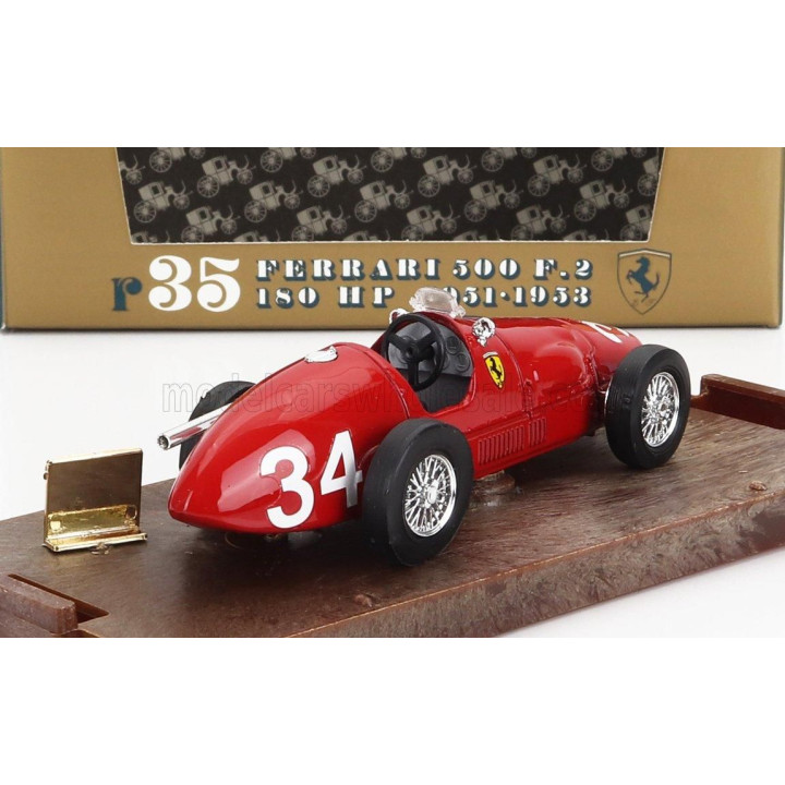 BRUMM FERRARI F1  500F2 N 34 WORLD CHAMPION 1952 ALBERTO ASCARI - BRUMM WIN - YES WE CAN CASSAZIONE 7 LUGLIO 2022 - RED 1/43