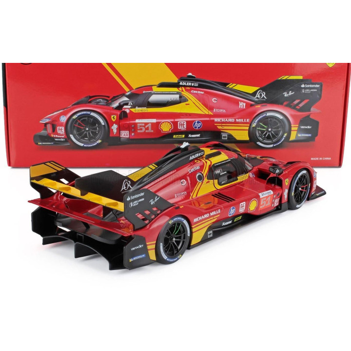 BURAGO FERRARI 499P 3.0L TURBO V6 TEAM FERRARI AF CORSE N 51 3rd 24h LE MANS 2024 ALESSANDRO PIER GUIDI - JAMES CALADO - ANTONIO