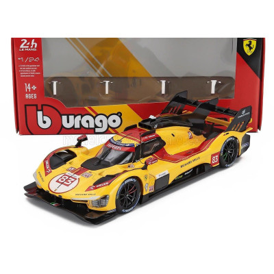 BURAGO FERRARI 499P 3.0L TURBO V6 TEAM AF CORSE N 83 WINNER 24h LE MANS 2025 ROBERT KUBICA - PHIL HANSON - YIFEI YE - YELLOW RED