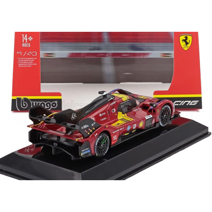BURAGO FERRARI 499P 3.0L TURBO V6 TEAM FERRARI AF CORSE N 51 3rd 24h LE MANS 2025 ALESSANDRO PIER GUIDI - JAMES CALADO - ANTONIO