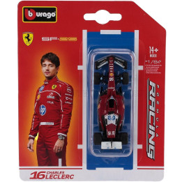 BURAGO FERRARI F1  SF-25 TEAM SCUDERIA FERRARI HP N 16 SEASON 2025 CHARLES LECLERC - RED WHITE 1/64