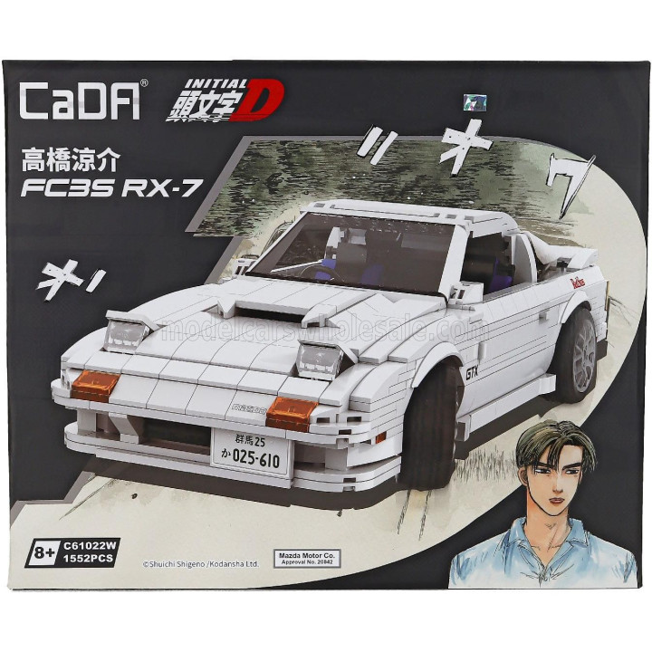 CADA MAZDA FC3S RX-7 LARGE - INITIAL-D TV SERIES - 1552 pcs - WHITE 1/10