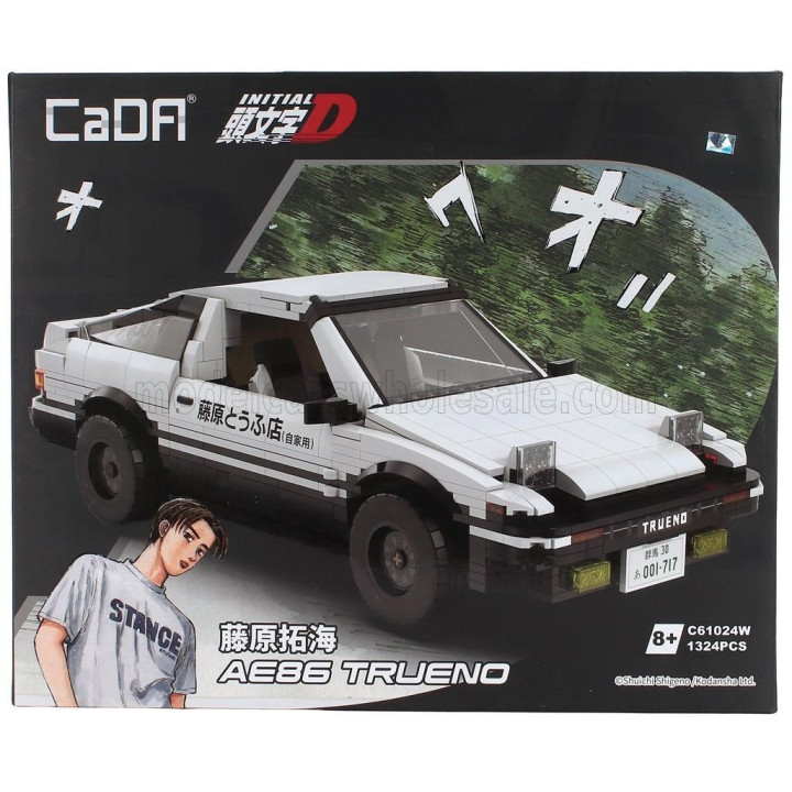 CADA TOYOTA TRUENO GRANDE -  INITIAL-D TV SERIES - 1324 pcs - WHITE BLACK 1/10