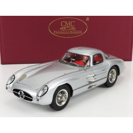 CMC MERCEDES BENZ 300 SLR UHLENHAUT COUPE 1955 - RED INTERIOR - SILVER 1/18