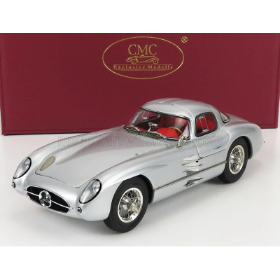 CMC MERCEDES BENZ 300 SLR UHLENHAUT COUPE 1955 - RED INTERIOR - SILVER 1/18