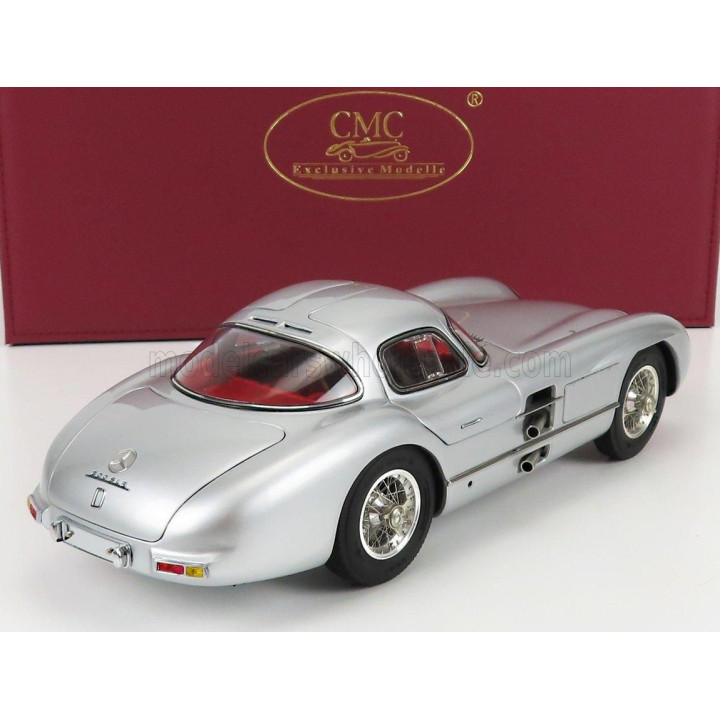 CMC MERCEDES BENZ 300 SLR UHLENHAUT COUPE 1955 - RED INTERIOR - SILVER 1/18