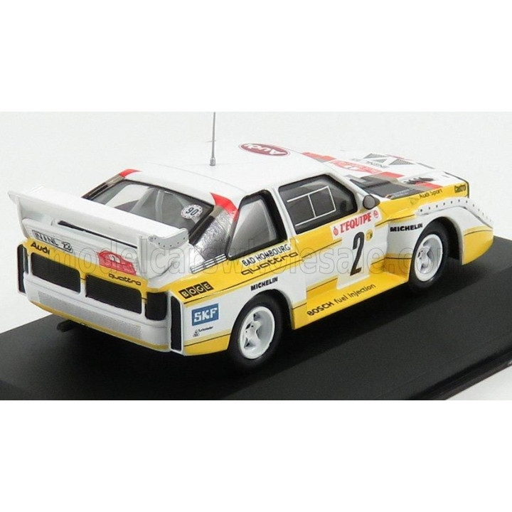 CMR AUDI QUATTRO SPORT S1 N 2 4th RALLY MONTECARLO 1986 WALTER ROHRL - CHRISTIAN GEISTDORFER - YELLOW WHITE RED 1/43