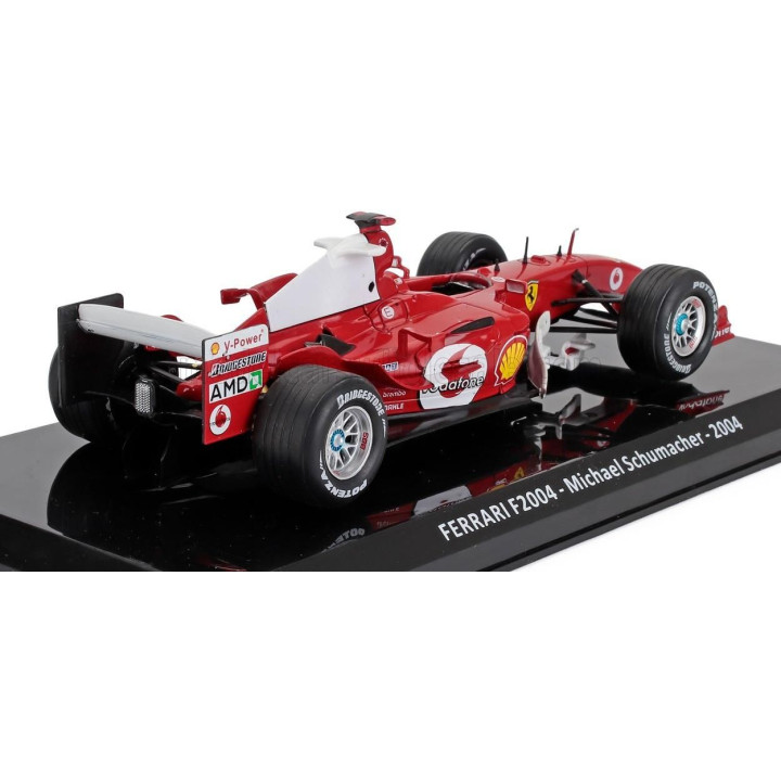 EDICOLA FERRARI F1  F2004 N 1 WORLD CHAMPION SEASON 2004 MICHAEL SCHUMACHER - BLISTER BOX - RED WHITE 1/24