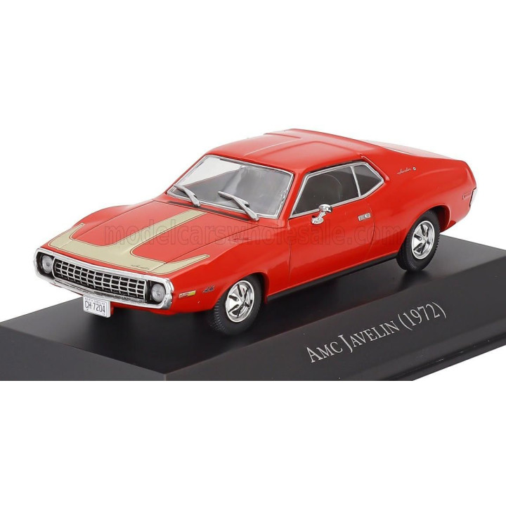 EDICOLA AMC JAVELIN COUPE 1972 - CON VETRINA - WITH SHOWCASE - RED GOLD 1/43