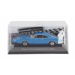 EDICOLA DODGE CHARGER DAYTONA 1969 - CON VETRINA - WITH SHOWCASE - BLUE WHITE 1/43