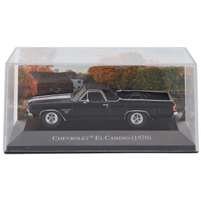 EDICOLA CHEVROLET EL CAMINO PICK-UP 1970 - CON VETRINA - WITH SHOWCASE - BLACK WHITE 1/43
