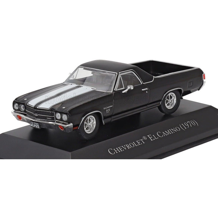 EDICOLA CHEVROLET EL CAMINO PICK-UP 1970 - CON VETRINA - WITH SHOWCASE - BLACK WHITE 1/43