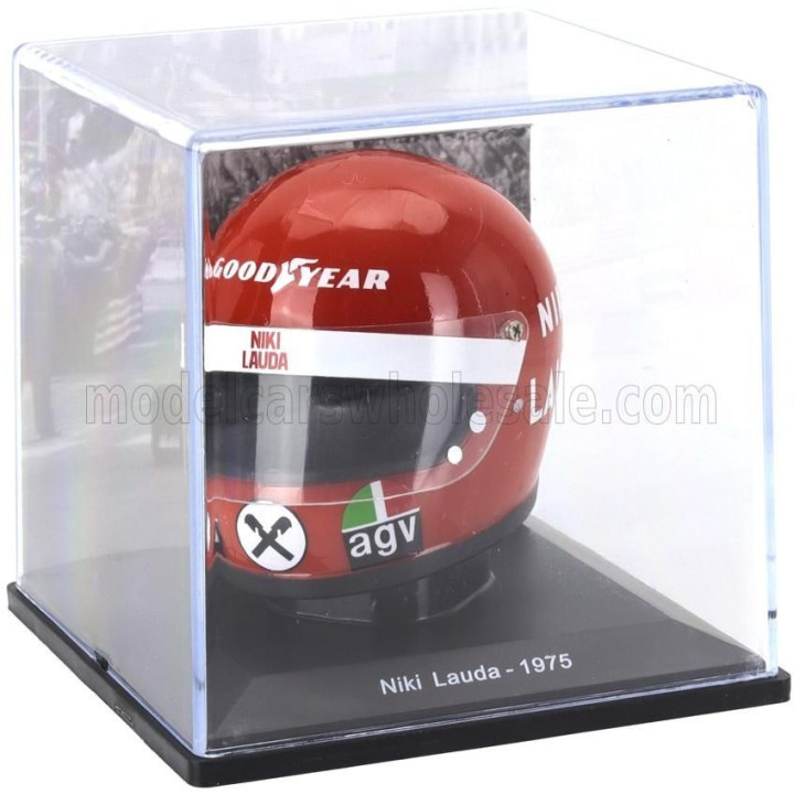 EDICOLA HELMET F1  CASCO HELMET NIKI LAUDA 312T TEAM FERRARI SEFAC WORLD CHAMPION SEASON 1975 - RED 1/5