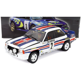 EDICOLA OPEL ASCONA 400 (night version) N 2 WINNER RALLY MONTECARLO 1982 WALTER ROHRL - CHRISTIAN GEISTDORFER - WHITE BLUE 1/18