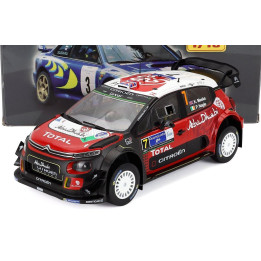 EDICOLA CITROEN C3 WRC ABU DHABI N 7 WINNER RALLY MEXICO 2017 K.MEEKE - P.NAGLE - RED WHITE GREY 1/18