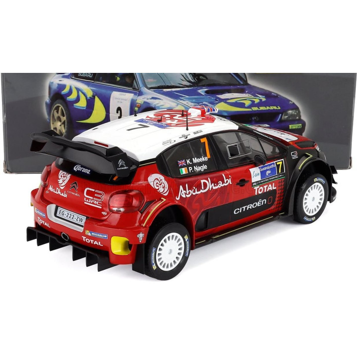 EDICOLA CITROEN C3 WRC ABU DHABI N 7 WINNER RALLY MEXICO 2017 K.MEEKE - P.NAGLE - RED WHITE GREY 1/18