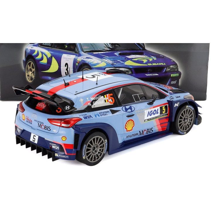 EDICOLA HYUNDAI i20 WRC COUPE N 5 WINNER RALLY TOUR DE CORSE 2017 T.NEUVILLE - N.GILSOUL - 2 TONE BLUE 1/18