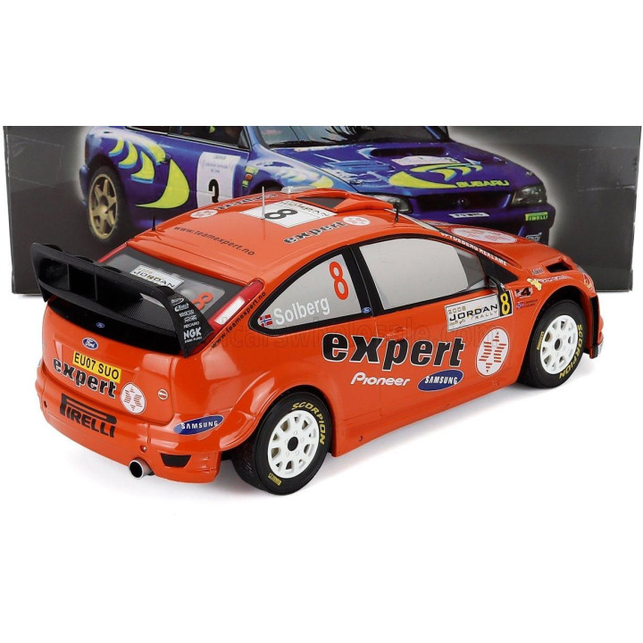 EDICOLA FORD ENGLAND FOCUS RS WRC07 EXPERT N 8 RALLY JORDAN 2008 HENNING SOLBERG - CATO MENKERUD - ORANGE 1/18
