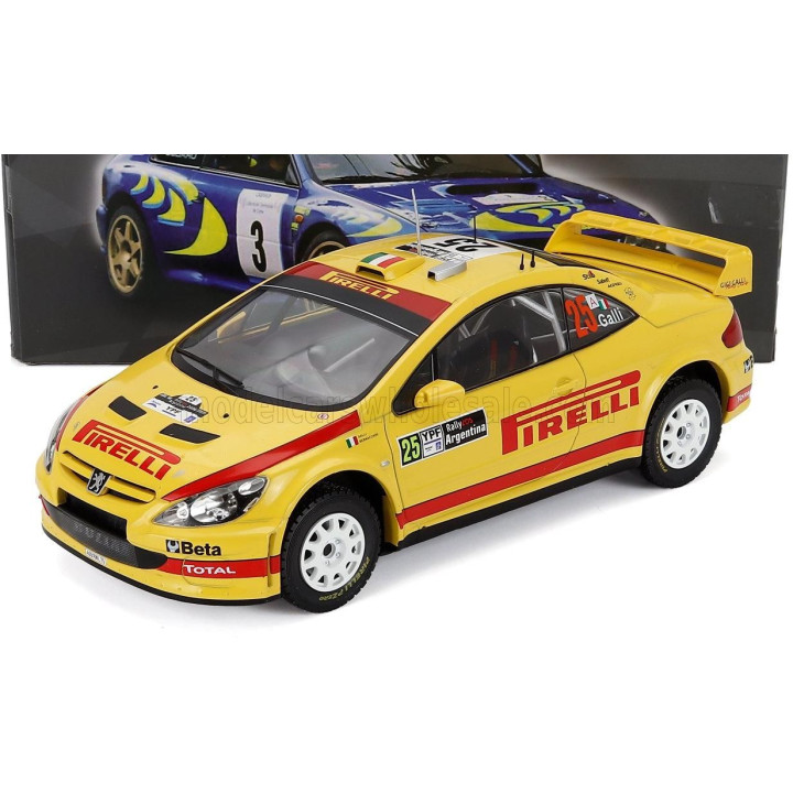 EDICOLA PEUGEOT 307 WRC N 25 3rd RALLY ARGENTINA 2006 GIANLUIGI GALLI - GIOVANNI BERNACCHINI - YELLOW RED 1/18