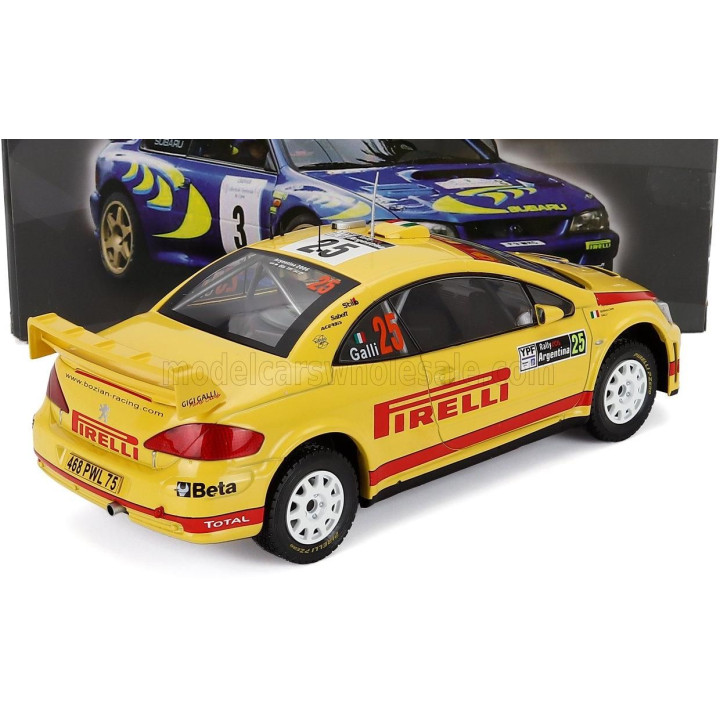 EDICOLA PEUGEOT 307 WRC N 25 3rd RALLY ARGENTINA 2006 GIANLUIGI GALLI - GIOVANNI BERNACCHINI - YELLOW RED 1/18