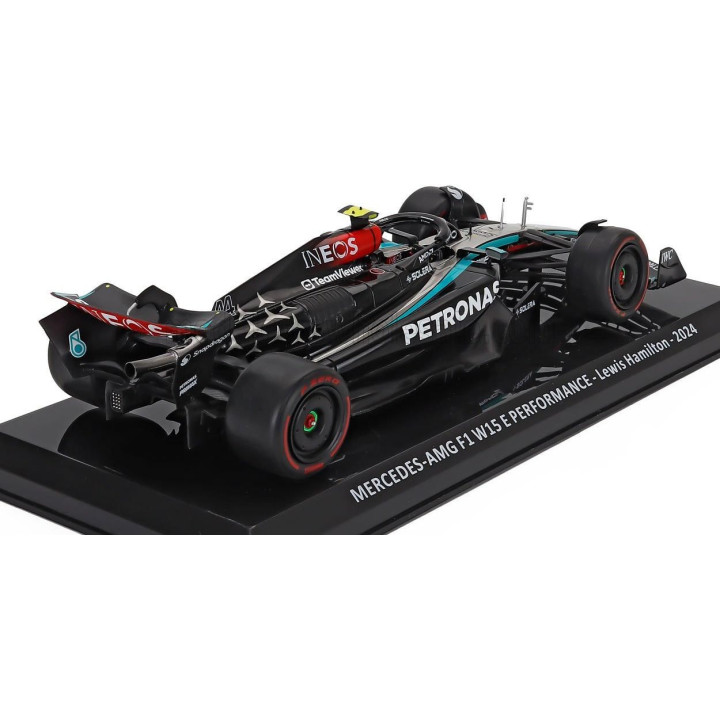 EDICOLA MERCEDES GP F1  W15 EQ PERFORMANCE TEAM AMG PETRONAS MOTORSPORT N 44 SEASON 2024 LEWIS HAMILTON - BLISTER BOX - BLACK SI