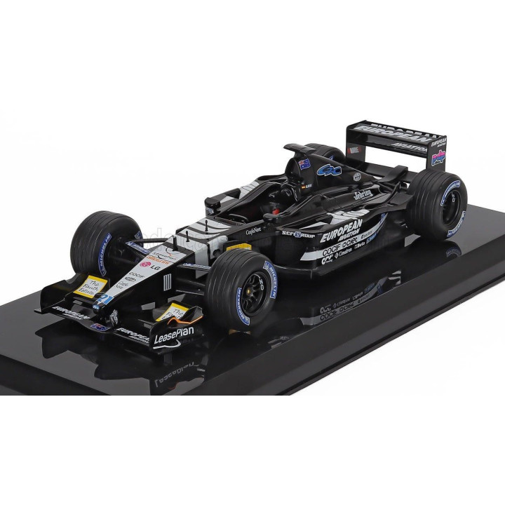 EDICOLA MINARDI F1  PS01 TEAM EUROPEAN N 21 SEASON 2001 FERNANDO ALONSO - BLISTER BOX - BLACK WHITE 1/24