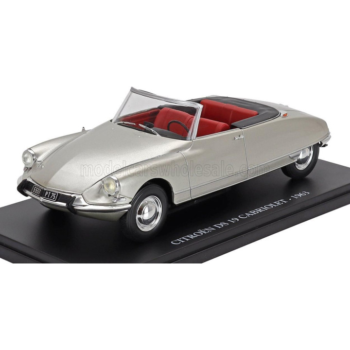 EDICOLA CITROEN DS19 CABRIOLET OPEN 1963 - CON VETRINA - WITH SHOWCASE - SILVER 1/24
