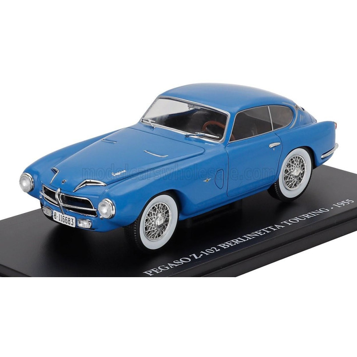 EDICOLA PEGASO Z102 BERLINETTA TOURING 1955 - CON VETRINA - WITH SHOWCASE - BLUE 1/24