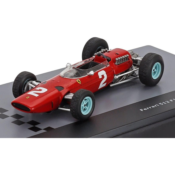 EDICOLA FERRARI F1  512 N 2 SEASON 1965 JOHN SURTEES - CON VETRINA - WITH SHOWCASE - RED 1/43