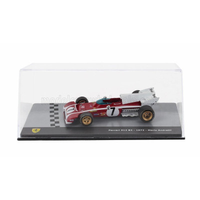 EDICOLA FERRARI F1  312B2 N 7 SEASON 1972 MARIO ANDRETTI - CON VETRINA - WITH SHOWCASE - RED WHITE 1/43