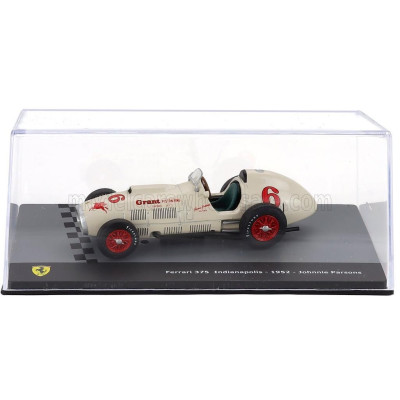 EDICOLA FERRARI F1  375 INDY N 6 INDIANAPOLIS 500 GP 1952 JOHNNIE PARSON - CON VETRINA - WITH SHOWCASE - WHITE 1/43