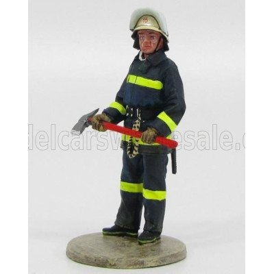 EDICOLA FIGURES VIGILI DEL FUOCO VIGILE DEL FUOCO CILENO CON ASCIA 1992 - CHILE FIREMAN - BLUE YELLOW 1/32