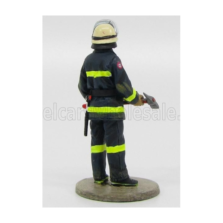 EDICOLA FIGURES VIGILI DEL FUOCO VIGILE DEL FUOCO CILENO CON ASCIA 1992 - CHILE FIREMAN - BLUE YELLOW 1/32