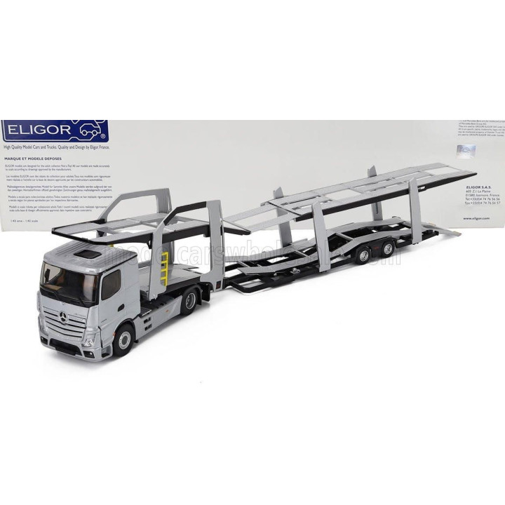 ELIGOR MERCEDES BENZ ACTROS 5 1845 TRUCK CAR TRANSPORTER 2020 - EXCLUSIVE CARMODEL - CARS NOT INCLUDED - GREY MET 1/43