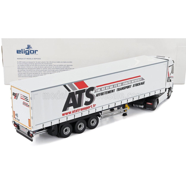 ELIGOR RENAULT T-LINE HIGH TRUCK TELONATO ATS TRANSPORTS 2023 - WHITE 1/43