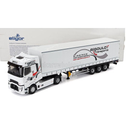 ELIGOR RENAULT T-LINE HIGH TRUCK TELONATO RIGOULOT TRANSPORTS 2023 - WHITE 1/43