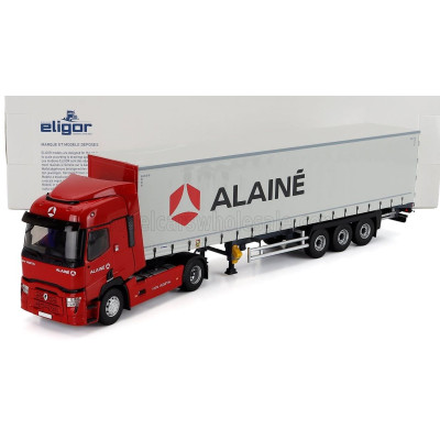 ELIGOR RENAULT T480 TRUCK TELONATO ALAINE TRANSPORTS 2021 - RED GREY 1/43