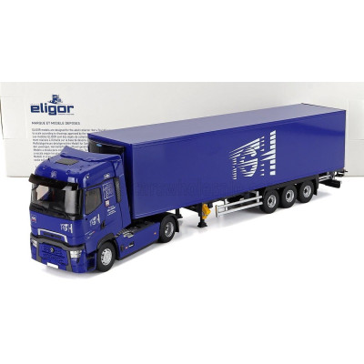 ELIGOR RENAULT T-LINE HIGH TRUCK SEMI-FRIGO TGH TRANSPORTS 2023 - BLUE 1/43