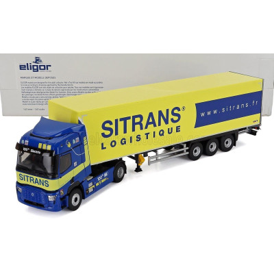 ELIGOR RENAULT T-LINE E-TECH TRUCK CASSONATO SITRANS TRANSPORTS 2023 - BLUE YELLOW 1/43