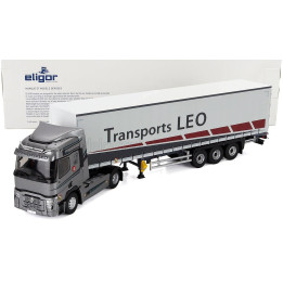 ELIGOR RENAULT T480 TRUCK TELONATO LEO TRANSPORTS 2021 - GREY WHITE 1/43