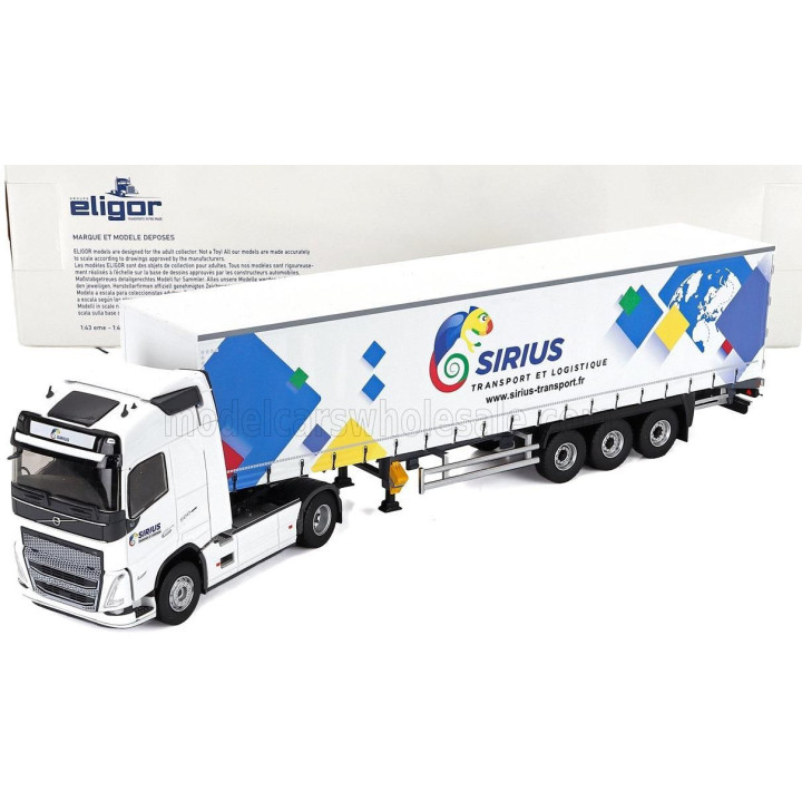 ELIGOR VOLVO FH 500 TRUCK TELONATO SIRIUS TRANSPORTS 2020 - WHITE 1/43