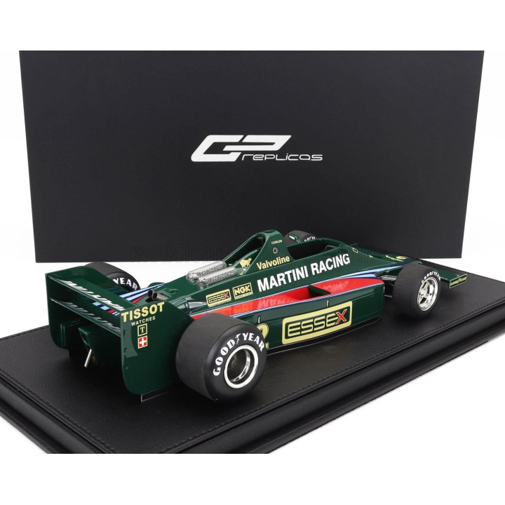 GP REPLICAS LOTUS LOTUS TYPE 80 MARTINI RACING N 2 (WITH FRONT WINGS) SEASON 1979 CARLOS REUTEMANN - GREEN RED 1/18