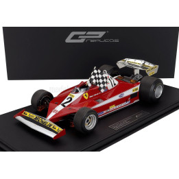 GP REPLICAS FERRARI F1  312T3 N 12 WINNER CANADIAN MONTREAL GP (with pilot figure) 1978 GILLES VILLENEUVE - RED WHITE 1/12