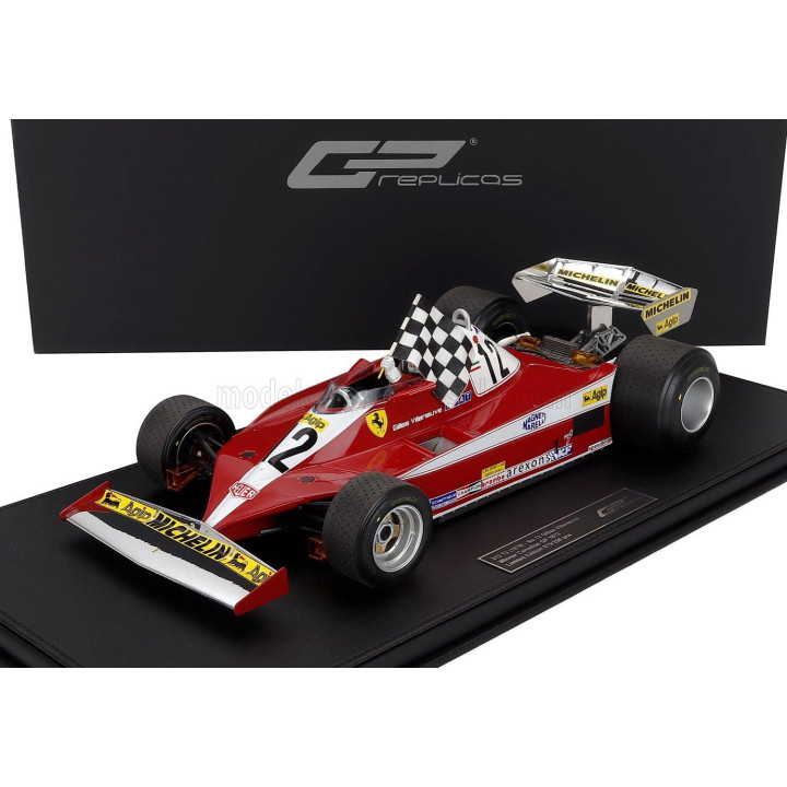GP REPLICAS FERRARI F1  312T3 N 12 WINNER CANADIAN MONTREAL GP (with pilot figure) 1978 GILLES VILLENEUVE - RED WHITE 1/12