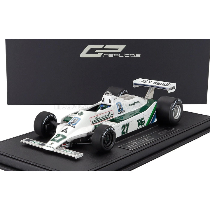 GP REPLICAS WILLIAMS F1  FW07 FORD N 27 WINNER GERMAN GP 1979 ALAN JONES - WHITE 1/18