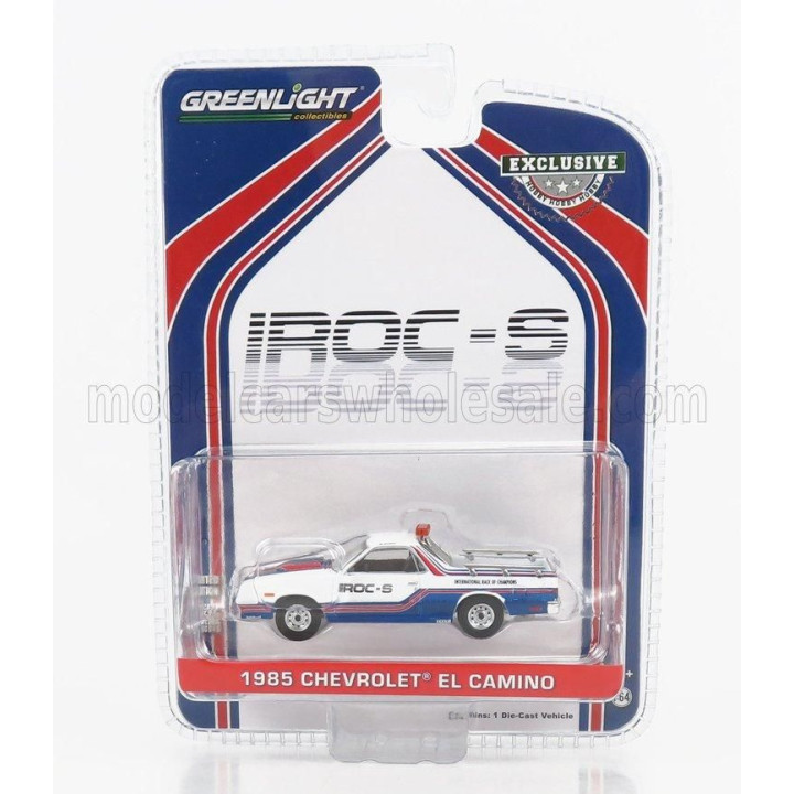 GREENLIGHT CHEVROLET EL CAMINO SS OFFICIAL PACE CAR IROC-S INTERNATIONAL RACE OF CHAMPIONS 1985 - WHITE BLUE 1/64